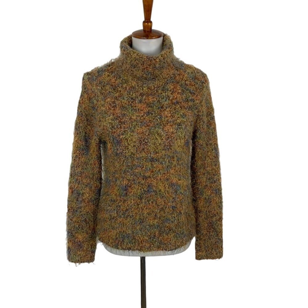 Alexandra Bartlett Sweater‎ Small Brown Turtleneck Knit Fall Winter Vintage Chic